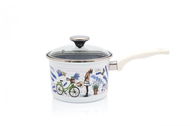 Metalac Smaltovaný rendlík se skleněnou poklicí, provance, 16 cm, 2,6 l - Rendlík