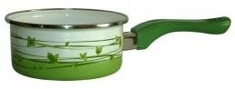 Metalac Enamel saucepan with bakelite handle, grass, 12 cm, 0,5 l - Saucepan - Main image