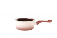 Metalac Enamel saucepan with long bakelite handle, capuccino, 16 cm, 1,5 l - Saucepan