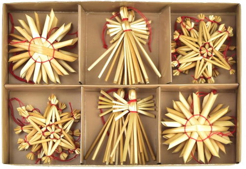 DOMMIO Christmas decorations - straw, 18 pcs - Christmas Ornaments - Main image