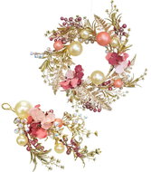 DOMMIO Christmas wreath + twig glitter pink, 35/32 cm - Wreath