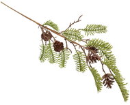 DOMMIO Christmas decoration - spruce branch with pine cones, 70 cm - Christmas Decoration