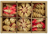 DOMMIO Christmas decorations - straw ornaments, 27 pcs - Christmas Decoration