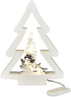 DOMMIO Wooden tree with snowman LED lighting 19 × 14 cm - Christmas Decoration