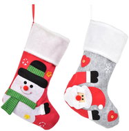 DOMMIO Punčocha se sněhulákem a se Santou 45 × 26 cm, 2 ks - Vánoční dekorace