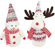 DOMMIO Snowman and reindeer figures with scarf 28 cm, 2 pcs - Christmas Decoration