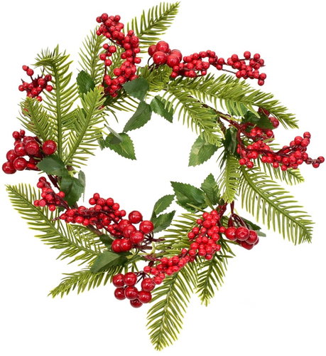 DOMMIO Spruce wreath with elderberries, O 25 cm, set of 2 - Wreath - Main image