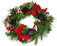 DOMMIO Advent wreath with red bow and candy decorations, O 30 cm - Wreath