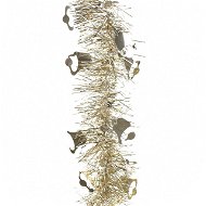 DOMMIO Vánoční řetěz, šampaň se zvonky, 10cm × 2m - Vánoční ozdoby