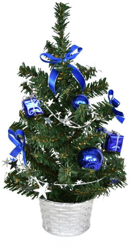 DOMMIO Christmas tree decorated - blue, 25 cm - Christmas Tree - Main image