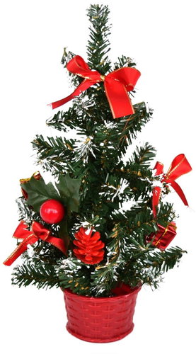 DOMMIO Christmas tree with red bow, 25 cm - Christmas Tree - Main image