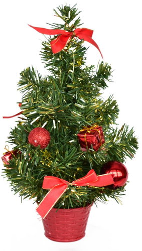DOMMIO Christmas tree decorated - red, 30 cm - Christmas Tree - Main image