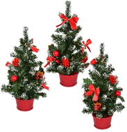DOMMIO Christmas tree decorated - red, 25 cm, 3 pcs - Christmas Tree