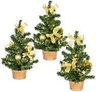 DOMMIO Christmas tree decorated - gold, 25 cm, 3 pcs - Christmas Tree