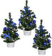 DOMMIO Christmas tree decorated - blue, 25 cm, 3 pcs - Christmas Tree
