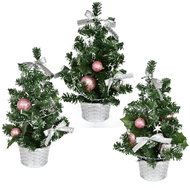 DOMMIO Christmas tree decorated - pink, 25 cm, 3 pcs - Christmas Tree