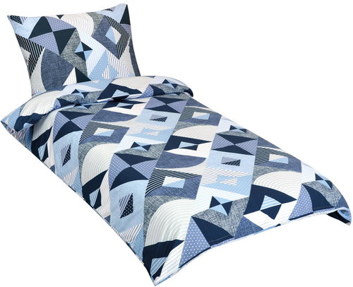 Bellatex cotton, geometry blue, 140 × 220, 70 × 90 - Bed Linen - Main image