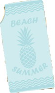 B.E.S. - Petrovice Plážová osuška velur 80 × 160 cm - Ananas - Bath Towel