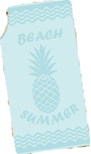 B.E.S. - Petrovice Plážová osuška velur 80 × 160 cm - Ananas - Bath Towel - Main image
