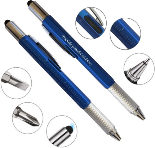 6in1 multipurse with printing Last Rescue pen blue - Multifunction Pen - Main image