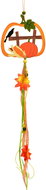 Dommio Hanging wooden pumpkin with bird 55 cm - Decoration