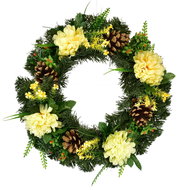 DOMMIO Autumn wreath with yellow chrysanthemums, 35 cm - Wreath