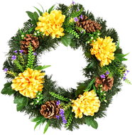 DOMMIO Autumn wreath with yellow chrysanthemums, 35 cm - Wreath