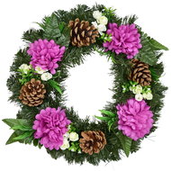 DOMMIO Autumn wreath with purple chrysanthemums, 35 cm - Wreath