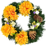 DOMMIO Autumn wreath with orange chrysanthemums, 30 cm - Wreath