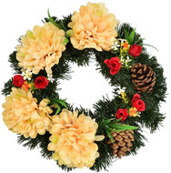 DOMMIO Autumn wreath with orange chrysanthemums, 30 cm - Wreath
