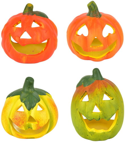 DOMMIO Autumn ceramic pumpkins - set of 4 pieces, 8 × 8 cm and 10 × 7,5 cm - Decoration - Main image