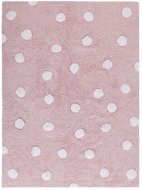 Prírodný koberec, ručne tkaný Polka Dots Pink-White 120 × 160 cm - Koberec