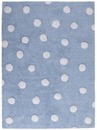 Přírodní koberec, ručně tkaný Polka Dots Blue-White 120 × 160 cm - Koberec