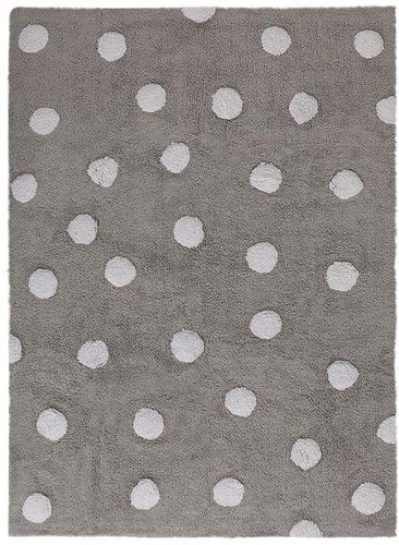Přírodní koberec, ručně tkaný Polka Dots Grey-White 120 × 160 cm - Koberec - Main image