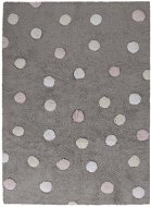 Prírodný koberec, ručne tkaný Tricolor Polka Dots Grey-Pink 120 × 160 cm - Koberec