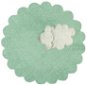 Přírodní koberec, ručně tkaný Puffy Sheep 140 × 140 kytka cm - Koberec