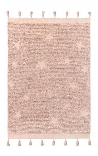 Přírodní koberec, ručně tkaný Hippy Stars Vintage Nude 120 × 175 cm - Koberec - Main image