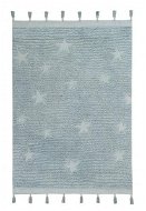 Prírodný koberec, ručne tkaný Hippy Stars Aqua Blue 120 × 175 cm - Koberec