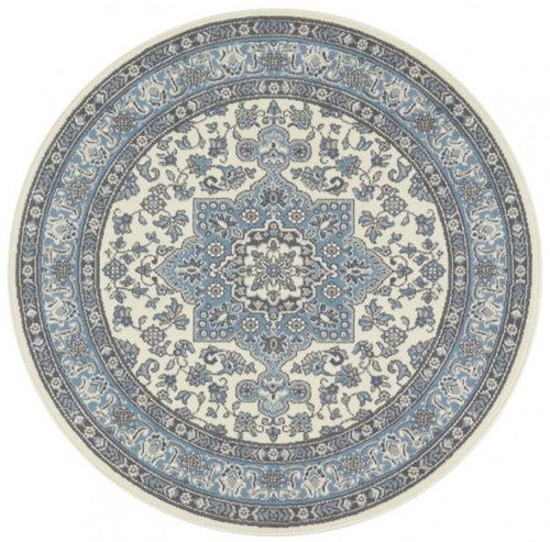Kruhový koberec Mirkan 104442 Cream/Skyblue 160 × 160 o cm - Koberec - Main image