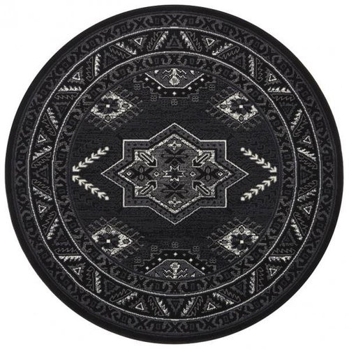 Kruhový koberec Mirkan 104440 Black 160 × 160 o cm - Koberec - Main image