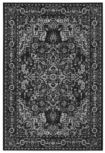 Kusový orientální koberec Flatweave 104807 Black/Cream 200 × 290 cm - Koberec - Main image
