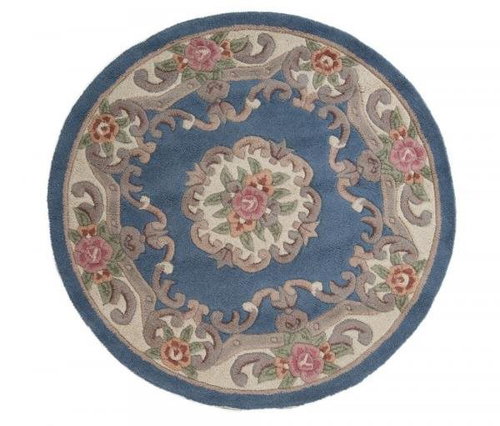 Ručně všívaný kusový koberec Lotus premium Blue kruh 120 × 120 o cm - Koberec - Main image
