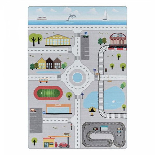 Children's piece carpet Play 2902 grey 100 × 150 cm - Carpet - Main image