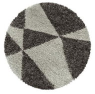 Kusový koberec Tango Shaggy 3101 taupe kruh 200 × 200 o cm - Koberec