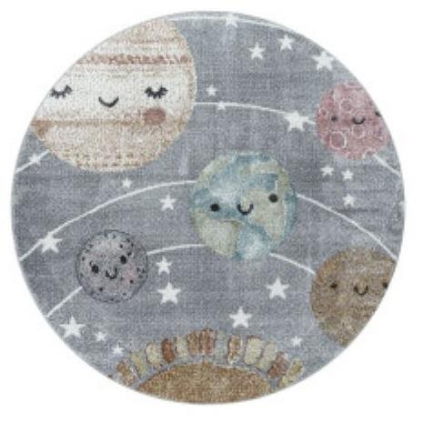 Dětský kusový koberec Funny 2105 grey kruh 120 × 120 o cm - Koberec - Main image