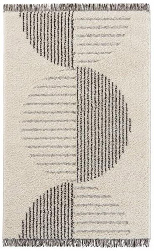 Kusový koberec New Handira 105196 Cream, Black 160 × 230 cm - Koberec - Main image