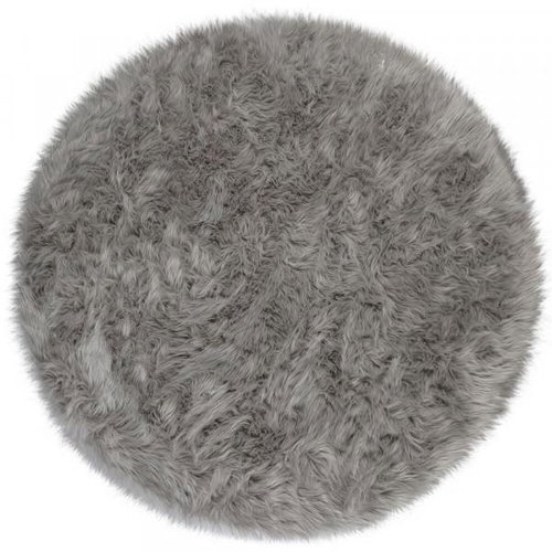 Kusový koberec Faux Fur Sheepskin Grey kruh 120 × 120 o cm - Koberec - Main image