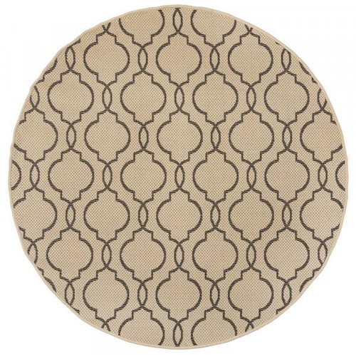 Kusový koberec Florence Alfresco Milan Beige/Black kruh 160 × 160 o cm - Koberec - Main image