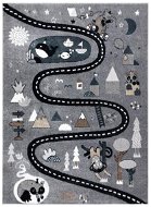 Detský kusový koberec Fun Route Street animals grey 120 × 170 cm - Koberec