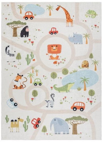 Dětský kusový koberec Bambino 1165 Zoo 80 × 150 cm - Carpet - Main image